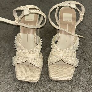 Dolce Vita Aries Pearl Heels in Vanilla